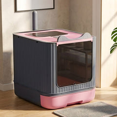 Cat Litter Box, Plastic Pet Toilet, Removable Litter Box, Large Cat Litter Box Hooded Litter Tray Drawer, UV Sterilization and Deodorization, Provide Your Cat with A Comfortable Place