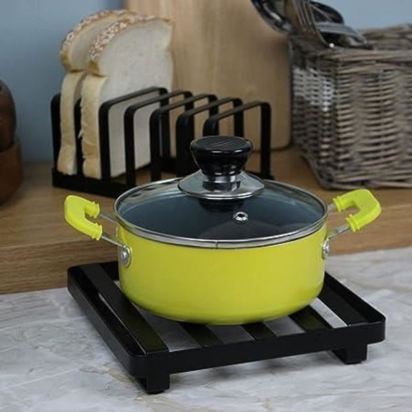 Black Flat Iron Metal Heat Resistant Pot Stand Trivet Kitchen Organiser Accessory Outdoors Racks