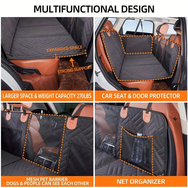 Back Seat Extender Dog Seat Cover for Back Seat, Hard Bottom Car Seat Cover