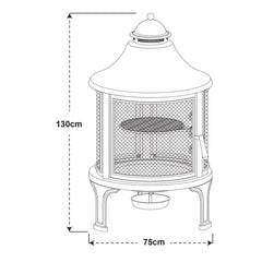 Northwest Sourcing Elevated Round Wood Burning Fire Pit with Swing Out Grill