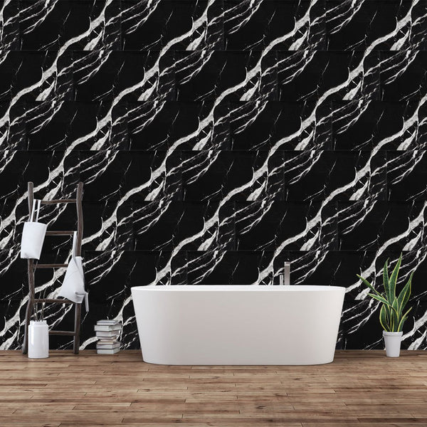 Marble Effect Peel and Stick Wall Tiles - 30x60cm Removable Self-Adhesive Panels, Easy Install for Bathroom, Kitchen, Toilet & Shower Backsplash