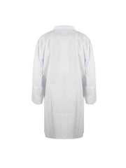 ATEK White Lab Coat - Premium Cotton Blend, Medium Size, Ideal for Food Industry, Labs, Medical Professionals - Breathable, Durable, Easy Maintenance