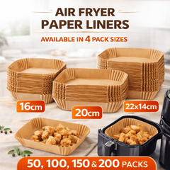 Air Fryer Paper Liners Square Disposable Airfryer Parchment Paper,Heat Resistant,Greaseproof,Airfryer Accessories Suitable for Microwave Oven, Steamer, Cooking Utensils