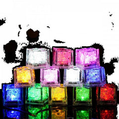 12 Pieces LED Color Changing Ice Cubes Reusable Waterproof Light Up Drink Lights