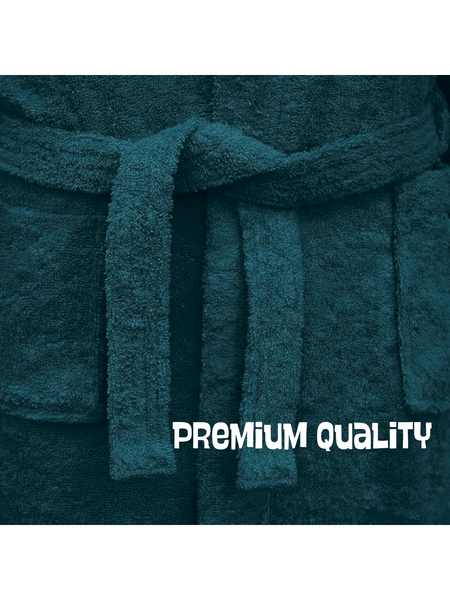 Mens and Ladies Shawl Collar Bathrobe 100% Egyptian Cotton Unisex Shawl Collar Dressing Gown Terry Towelling Bathrobe One Size