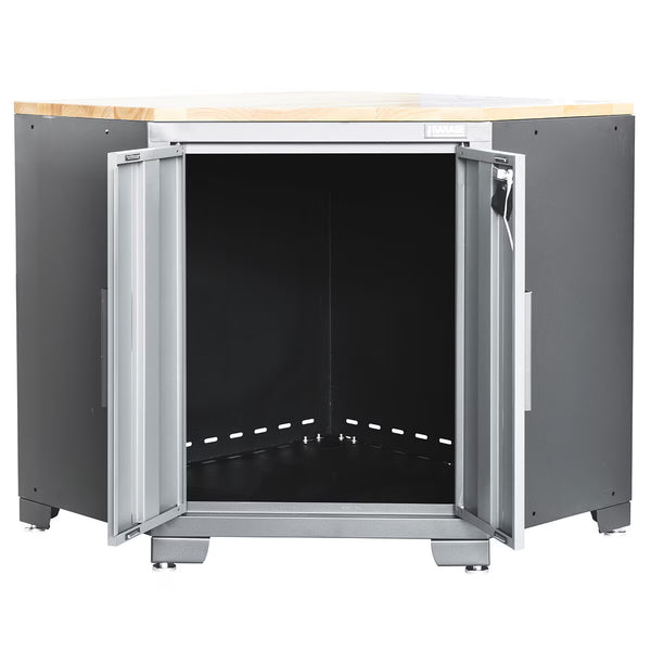 Hilka Professional 24 Gauge Steel 7 Piece Garage Corner Cabinet Set