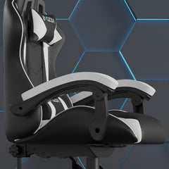 GartistGo Ergonomic Gaming Chair - Gamer Chairs with Lumbar Cushion + Headrest, Height-Adjustable Office & Computer Chair for Adults, Girls, Boys (Without footrest)