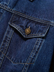 Men's Casual Slim Jacket Vintage Lapel Denim Jacket