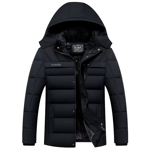 2025 New Fashion Fleece Hooded Winter Coat Men Thick Warm Mens Winter Jacket Windproof Gift for Father Husband Parka