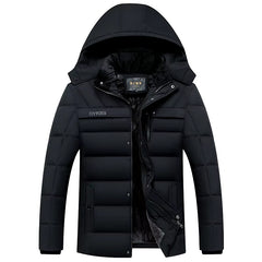 2025 New Fashion Fleece Hooded Winter Coat Men Thick Warm Mens Winter Jacket Windproof Gift for Father Husband Parka