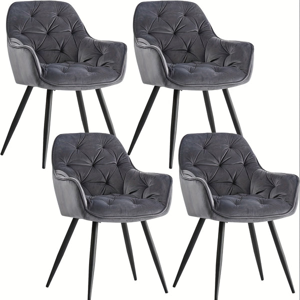 Contemporary Upholstered Velvet Dining Chairs Featuring Armrests, Suitable for Kitchens, Leisure Lounges, Living Rooms, Bedrooms, And Reception Areas