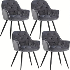 Contemporary Upholstered Velvet Dining Chairs Featuring Armrests, Suitable for Kitchens, Leisure Lounges, Living Rooms, Bedrooms, And Reception Areas