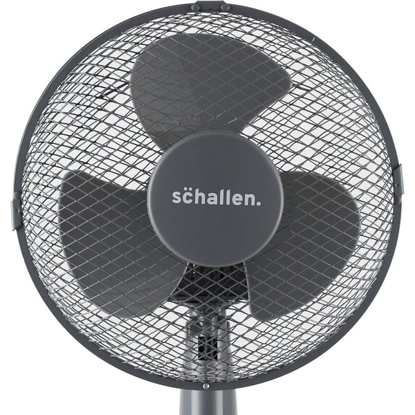 Schallen 9 Inch Portable Desk Fan Oscillating Table Fan Quiet Electric Cooling Fan 2 Speed Settings Desktop Air Circulator Home Office Bedroom Workstation Garage Small Table Fan Plastic Blade Safety Mesh Grill UK Plug Grey White or Black