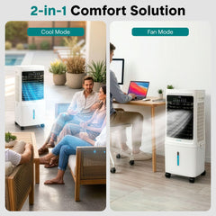 SereneLife Portable Air Cooler 25L – 1700 CFM Evaporative Cooling Fan with Ice Packs 60° Oscillation Timer Quiet Energy Efficient for Large Room Home Office Bedroom