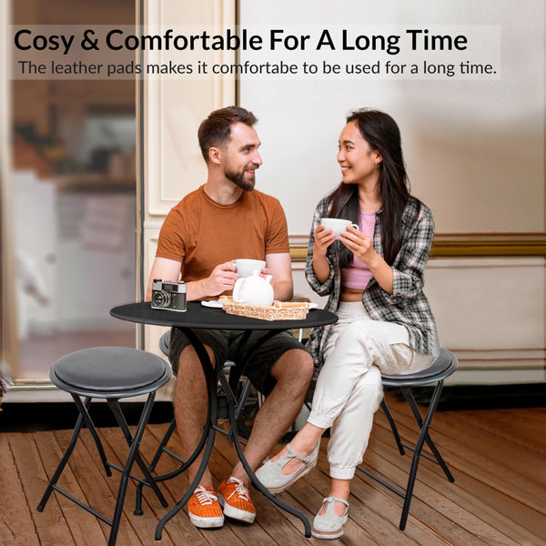 Standard Folding Stool – Durable & Compact Seating Solution Foldable Lightweight Portable - Available in Black or White