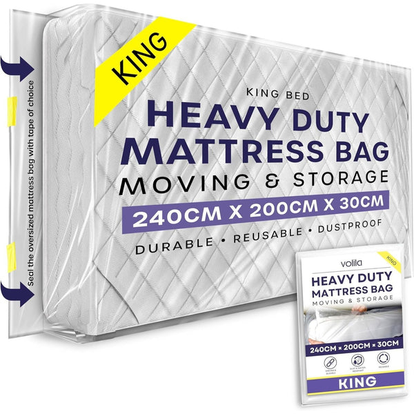 Heavy Duty Mattress Bag for Moving and Storage - Reusable Waterproof Mattress Cover for Moving, Storage and Protect Beds from Stains, Dust, and Pest Damage