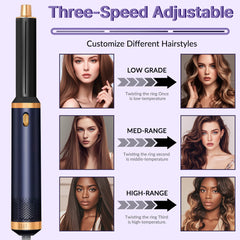5-in-1 Hair Dryer Brush & Hot Air Brush for Fine Hair – Ionic Ceramic Curling & Straightening Styler with 3 Heat Settings, Auto Shut-Off, Salon-Quality Volumizing & Anti-Frizz – Perfect for Busy Mornings, Travel & Home Use. Great Gift for Women, Mum, Wife