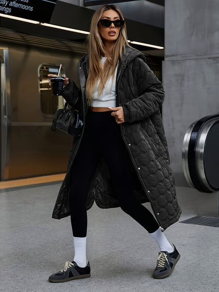 Popular Autumn/Winter Fashion Casual Streetwear Women's Long Hooded Padded Coat