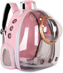 Sipobuy Pet Space Capsule Backpack, Small Medium Cat Puppy Dog Carrier, Transparent Breathable Heat Proof, Pet Carrier for Travel Hiking Walking Camping (Pink)