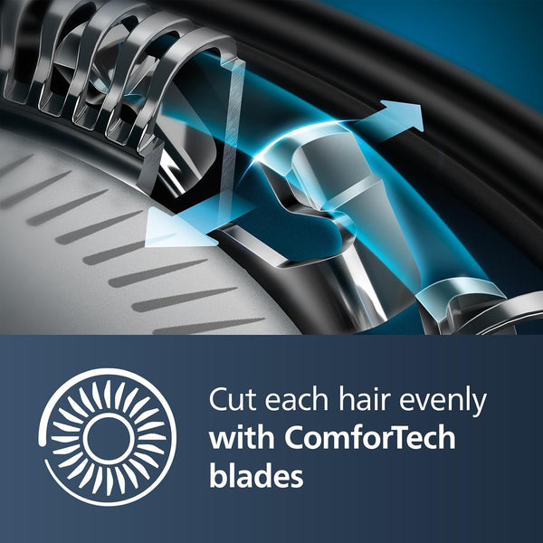 Philips Shaver Series 5000, Wet and Dry Electric Shaver for Men, Comforttech Blades 360°, Contour Heads, Advanced Display, Smartclick Precision Trimmer, S5466/18