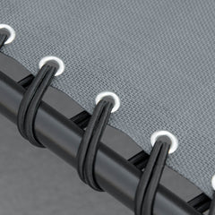 Portable Sun Lounger, Folding Camping Bed with Side Pocket and Pillow for Patio