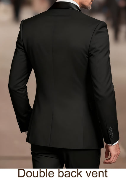 Men'S Suit Set, 3pcs Blazer, Vest And Trousers, Groomsman Business, Fashionable Elegant, Premium Men, Suitable for Wedding, Business, Party (With Pocket Square)