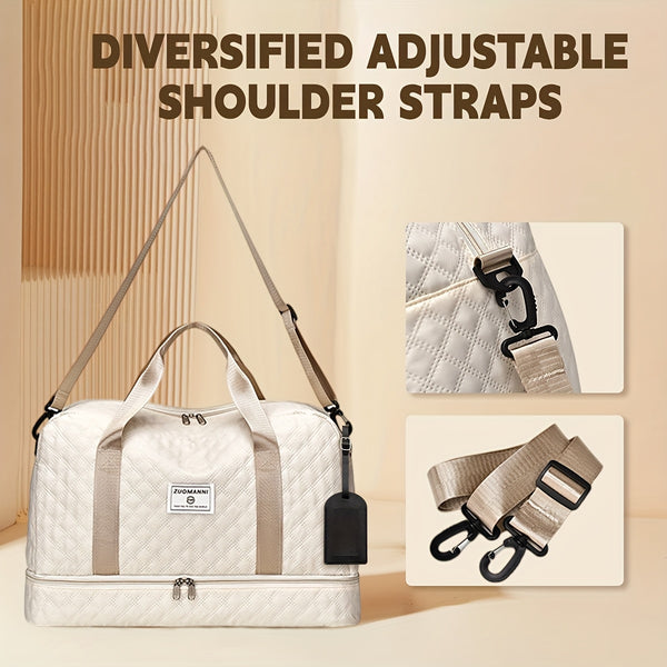 Multifunctional Large Capacity Handbag - Include An Attached Label Card, With Dry/Wet Separation Pockets - Suitable For Travel And Daily Use, Multifunctional Duffel Bag | Stylish Design | Large Handle Bag, Travel Bag, Gym Bag, Travel Bags For Women