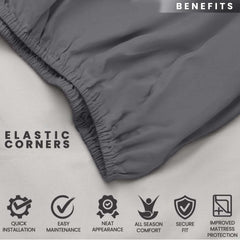 1pc 25cm Extra Deep Fitted Sheet – Solid Color Hotel-Quality Bedsheet, Ultra-Soft & Brushed Microfiber Bedding Sheet, Machine Washable, Single, Double, King, & Super King Sizes Available