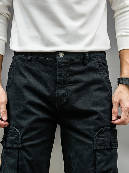 Men's Casual Cargo Pants, Multi-pocket, All-season American Street Style Loose Straight-leg Pants,  Blend, Machine Washable, Suitable for Casual Wear, Practical Workwear, Leisure Cargo Design, for Daily Outings and Travel