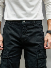 Men's Casual Cargo Pants, Multi-pocket, All-season American Street Style Loose Straight-leg Pants,  Blend, Machine Washable, Suitable for Casual Wear, Practical Workwear, Leisure Cargo Design, for Daily Outings and Travel