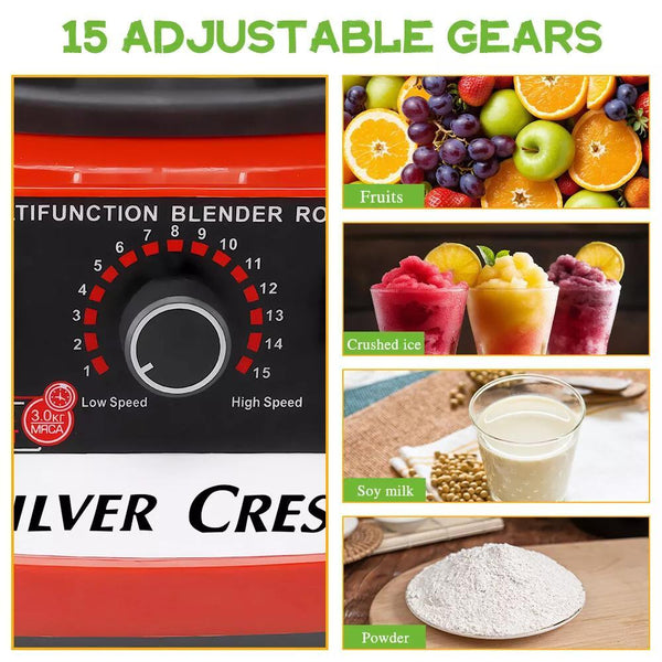 Multifunctional Blender Set, 2L+720ML Large Capacity Wall Breaker - High Power, 15 Adjustable Speeds, 4500W, Automatic Juicer,blenders for kitchen, blender for shakes and smoothies, slushy machine, food processor, blenders for kitchen heavy duty. Christma