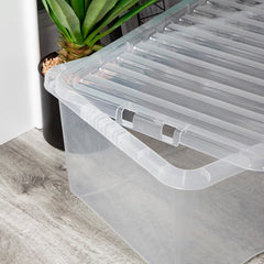 Wham 60L Crystal Clear Plastic Box and Lid - 5 Pack