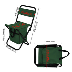 1PC Folding Chair with Storage, Foldable Fishing Seat Lightweight Chair, Portable Chair Home, Small/Large More Colors