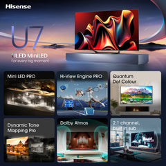 Hisense 100U7NQTUK 100 Inch Mini-Led 4K UHD Smart TV