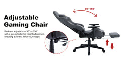 ANDYOU Gaming Chair, Comfortable Office Chair, Premium Fabric Soft As Faux Fur. Ergonomic PC Chair, Adjustable Swivel Work Chairs with Footrest