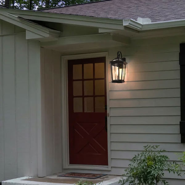 Lutec Traditional Outdoor Wall Lantern Light in Black