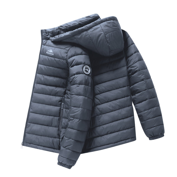 Men's winter Windproof warm Jacket hooded and detachable casual jacket, Men's Fashionable Quilted, Machine Washable - Heavy-Duty Cold Weather Coat, Men's Winter Outdoor Activities Slightly High Quality Jacket High Quality Business Black Jacket.
