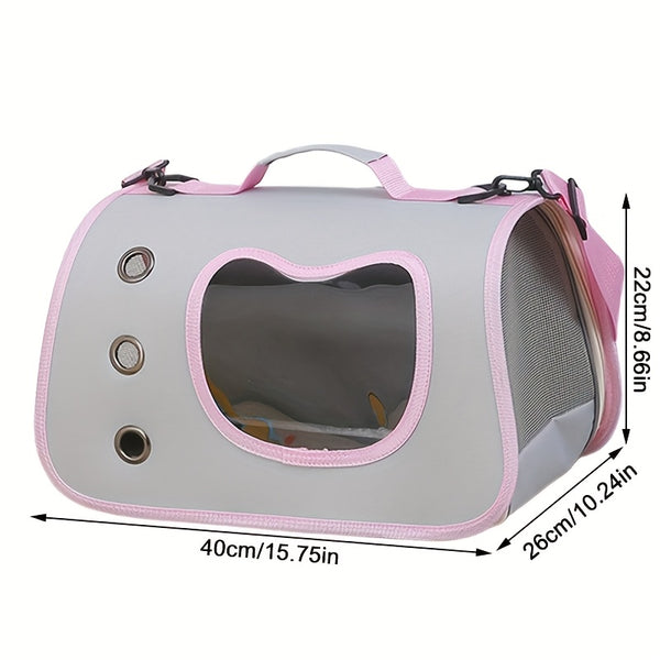 Large Pet Carrier Bag - Portable Folding Dog & Cat Travel Crate Cage with Zipper Closure, Spacious Interior, Front Door Window & Side Ventilation Mesh - Lightweight & Sturdy for Airplane, Car, Vet Visits - Safe & Comfortable Carrier for Medium Dogs, Cats,