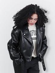 Women'S Long Sleeve PU Jacket For Autumn And Winter, Faux Leather Jacket, Mothers Day Gifts For Mom