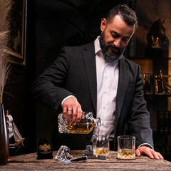 Whisiskey - Whiskey Glass Set - Gift Sets for Men - Whisky Glass Birthday Gifts for Men - Rum Tumblers - Mens Gifts - Whisky Set with 2 Glasses, 8 Whiskey Stones, Accessories