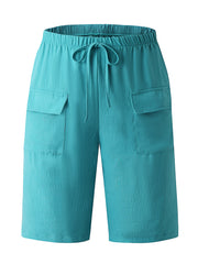 Circle 3pcs Set Standard Size Women's Shorts Casual Beach Pants with Pockets