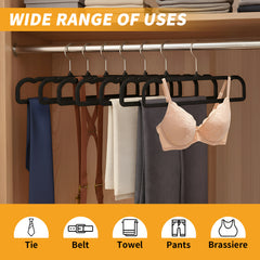 2025 Flocked Pants Hangers 20-Pack - Non-Slip Velvet Hangers for Trousers, Slacks & Skirts, Space-Saving Closet Organizers with Non-Slip Clips, Wardrobe Storage Solution for Home & Dorm