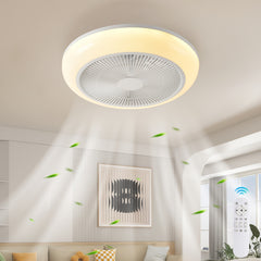 1pc Ceiling Fans with Lights, LED Fan Light Kit, Low Profile Ceiling Fans, Bladeless Ceiling Fan Remote Control Enclosed Flush Mount Ceiling Fan with Timming, 3000-6000K for Living Room, Bedroom, Attic, Kitchen, Laundry Room, Dining Room