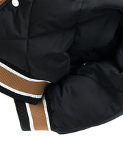 2025 New Men's Winter Warm Jacket with Letter Embroidery, Thickened Warm Casual Hooded 2-in-1 Look Padded Coat, Camping Christmas New Arrival