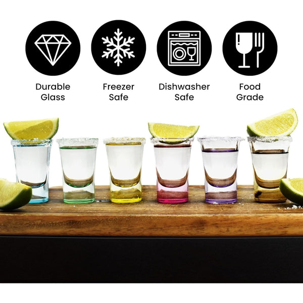 Heavy Base Shot Glasses - 25ml Shot Glasses Set for Alcohol, Vodka, Expresso, Tequila & Desserts - Durable and Reusable for Home, Bars & Party