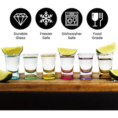Heavy Base Shot Glasses - 25ml Shot Glasses Set for Alcohol, Vodka, Expresso, Tequila & Desserts - Durable and Reusable for Home, Bars & Party