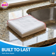 Dish Cloths 8pk | 300 x 220mm Dish Cloth Set for Everyday Washing Up and Kitchen Cleaning | Soft Reusable Cleaning Cloths Approx 14g Each | Practical Kitchen Cloths for Dishes, Surfaces and Spring Cleaning