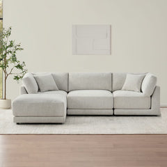 Aiden & Ivy Dayna Grey Fabric 4 Piece Modular Sofa