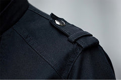 Men'S Solid Color Plaid Lining Cargo Jacket Autumn And Winter Multi-Pocket Design Stylish Long Sleeve Stand Collar Street Jacket Outdoor Coat Locomotive Jacket