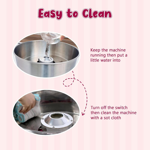 1000W Candy Floss Machine, Cotton Candy Maker, Cotton Candy Machine Commercial with Stainless Steel Bowl, Pink Candy Floss Makers for Kids, Catering Commercial Candy Floss Machine for Kids, Parties